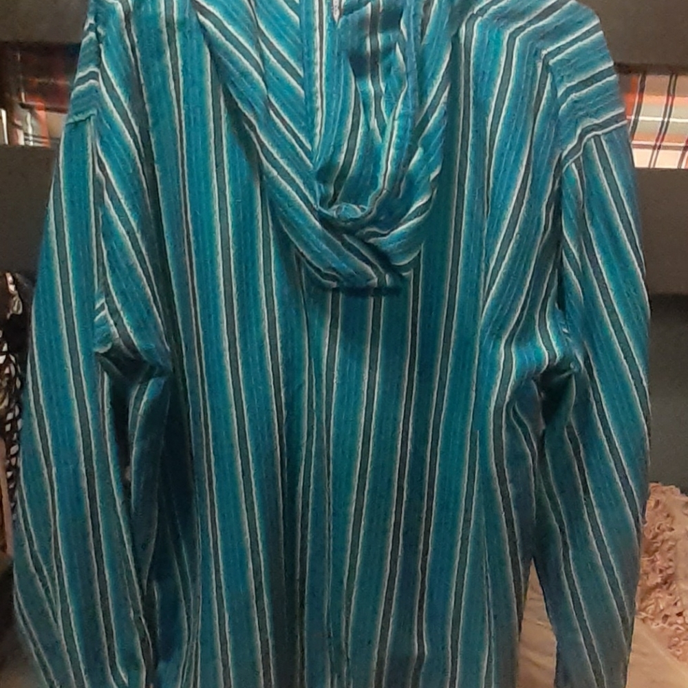 Blue striped hoodie